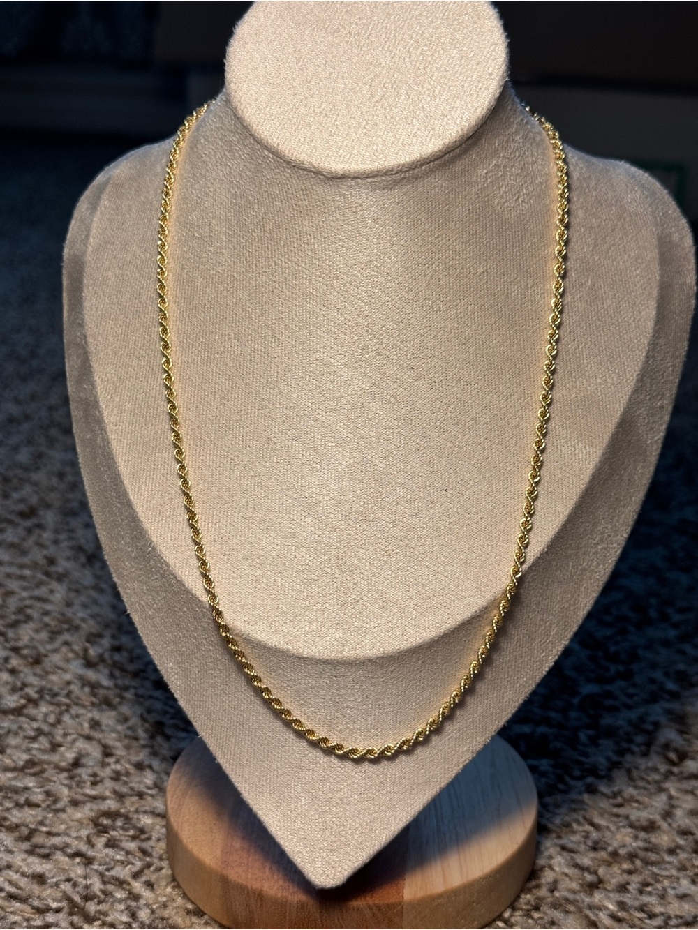 14K Yellow Gold Rope Chain Necklace